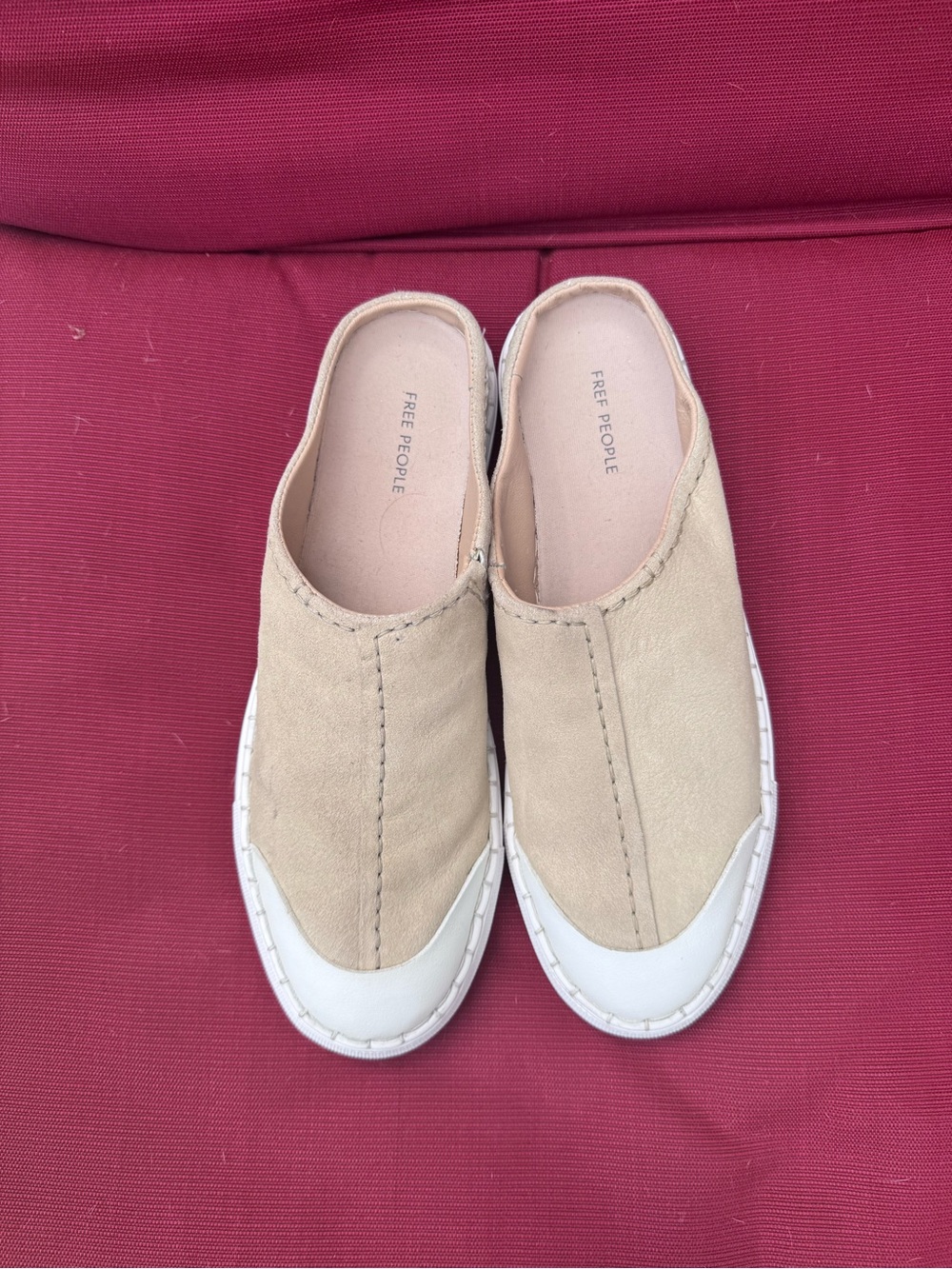 Free People Neutral Tan Slip-On Sneakers Juno